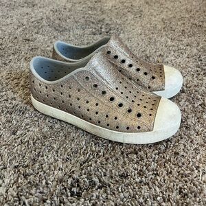 Native Kids Metallic Gold Slip-On Sneakers